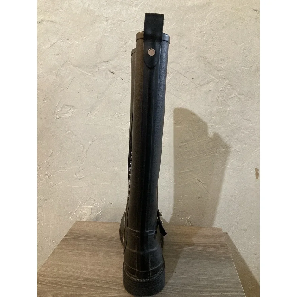 Rag and Bone Moto Tall Rain Boots Black Womens Size 38 Rubber